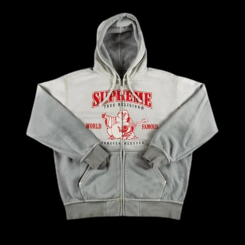 Supreme x True Religion Zip Up Hooded Sweatshirt 'Light Grey'