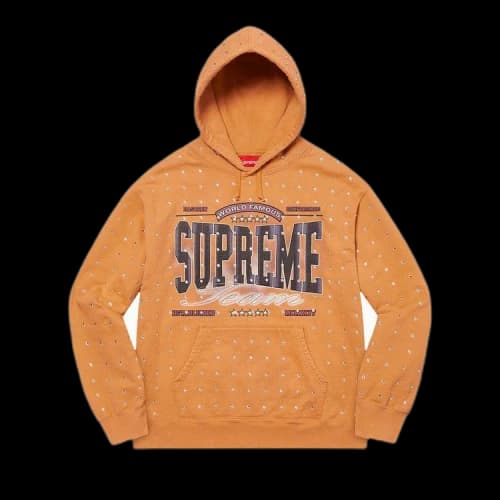 Supreme Rhinestone Hooded Sweatshirt 'Light Mustard'