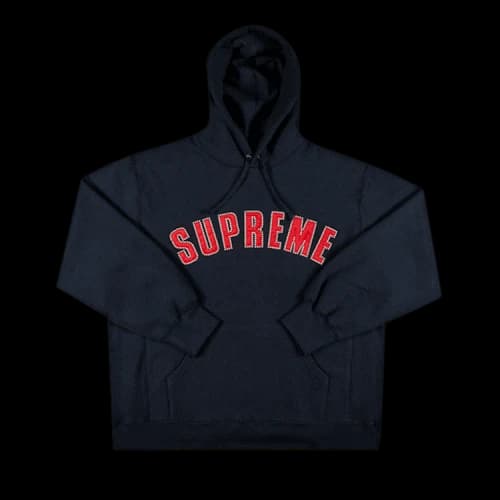 Supreme Pearl Logo Hooded Sweatshirt 'Navy'