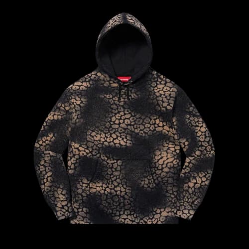 Supreme Bleached Leopard Hooded Sweatshirt 'Black'
