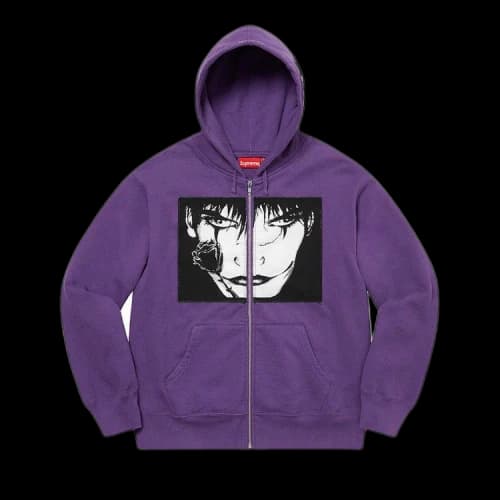 Supreme x The Crow Zip Up Hooded Sweatshirt 'Dusty Purple'
