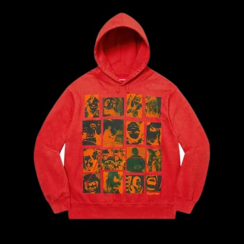 Supreme Collage Grid Hooded Sweatshirt 'Red'