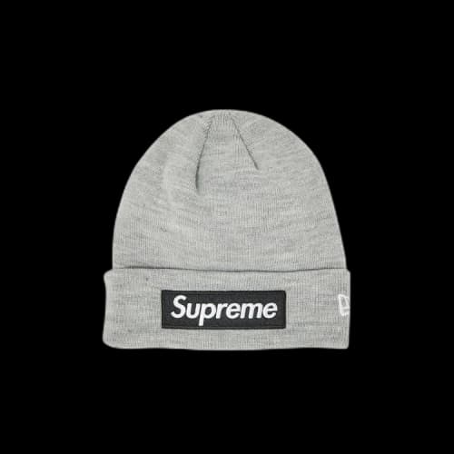 Supreme x New Era Box Logo Beanie 'Heather Grey'