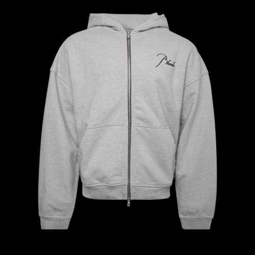 Rhude Zip Up Hoodie 'Heather Grey'
