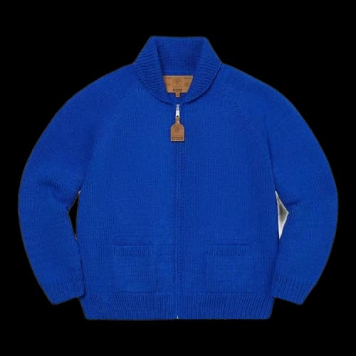 Supreme Box Logo Cowichan Sweater 'Royal'