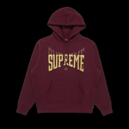 Supreme Rhinestone Shadow Hooded Sweatshirt 'Burgundy'