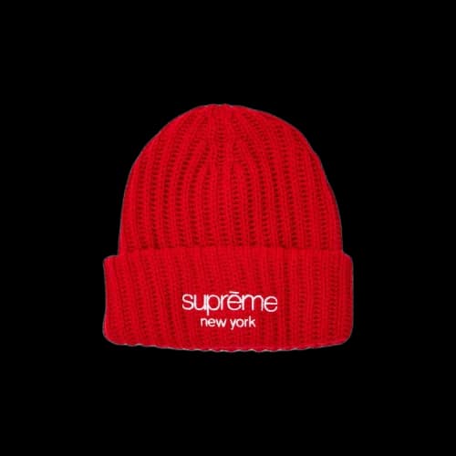Supreme Classic Logo Chunky Ribbed Beanie 'Red'
