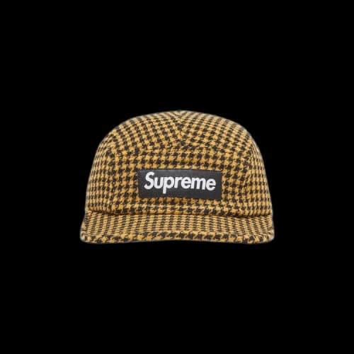 Supreme Houndstooth Wool Camp Cap 'Yellow'