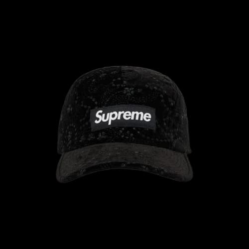 Supreme Velvet Paisley Camp Cap 'Black'