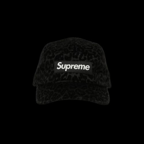 Supreme Leopard Corduroy Camp Cap 'Black'