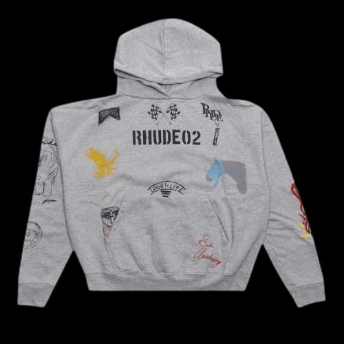 Rhude Scrible Hoodie 'Heather Grey'