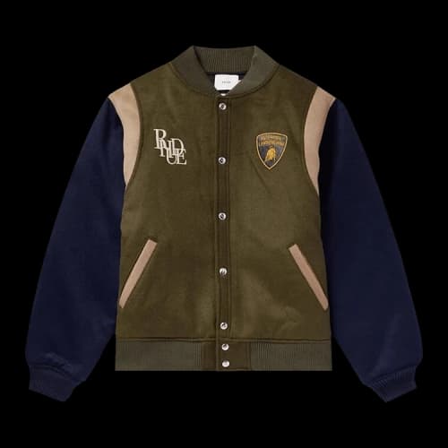 Rhude Scramble Varsity Jacket 'Green/Gold/Navy'