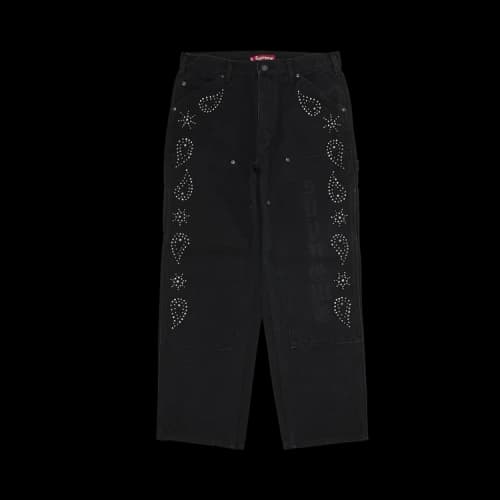 Supreme Paisley Studded Double Knee Painter Pant 'Black'
