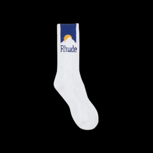 Rhude Mountain Logo Sock 'White/Navy/Mustard'
