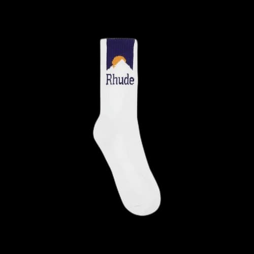 Rhude Mountain Logo Sock 'White/Navy/Mustard'