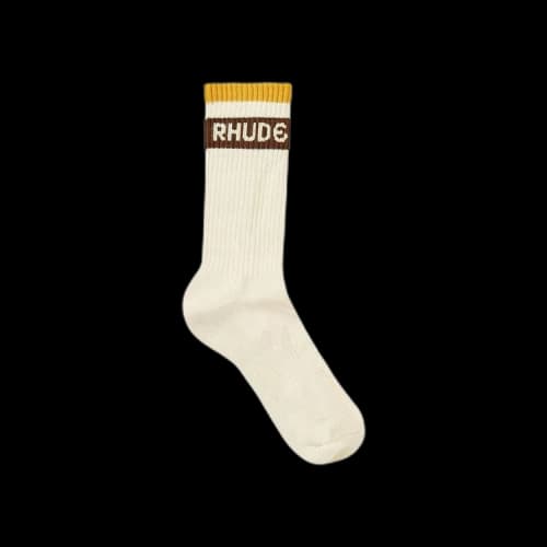 Rhude Stripe Logo Sock 'Creme/Mustard/Brown'