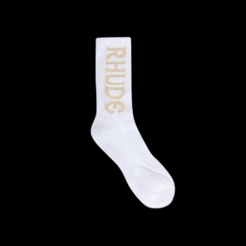 Rhude Verticle Logo Sock 'White/Tan'