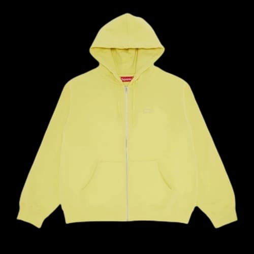 Supreme Small Box Zip Up Hooded Sweatshirt 'Acid Yellow'