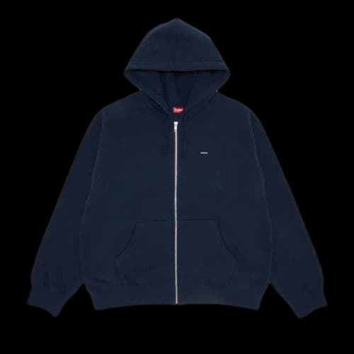 Supreme Small Box Zip Up Hooded Sweatshirt 'Navy'