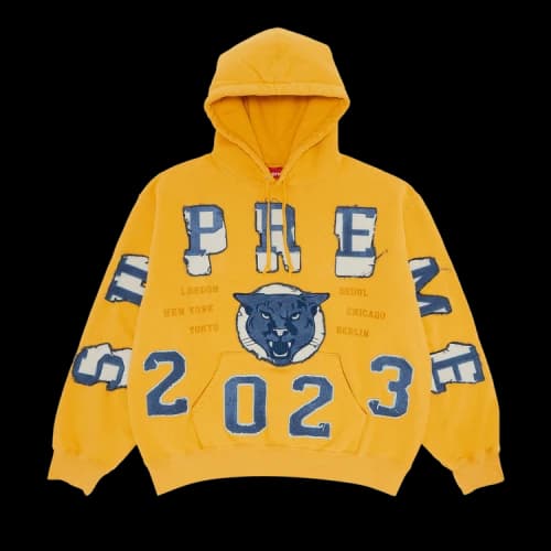 Supreme Washed Panther Hooded Sweatshirt 'Dusty Gold'