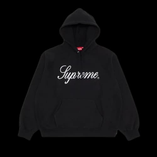 Supreme Raised Script Hooded Sweatshirt 'Black'