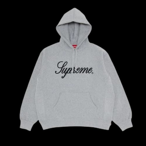 Supreme Raised Script Hooded Sweatshirt 'Heather Grey'