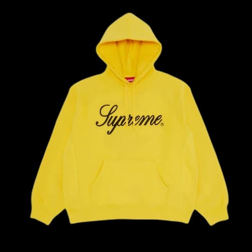 Supreme Raised Script Hooded Sweatshirt 'Yellow'