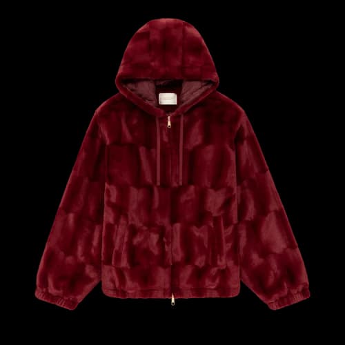 Aimé Leon Dore Full Zip Fur Hoodie 'Merlot'