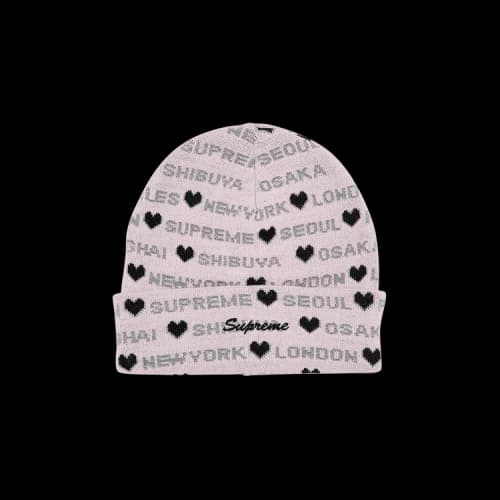 Supreme Hearts Beanie 'Light Pink'