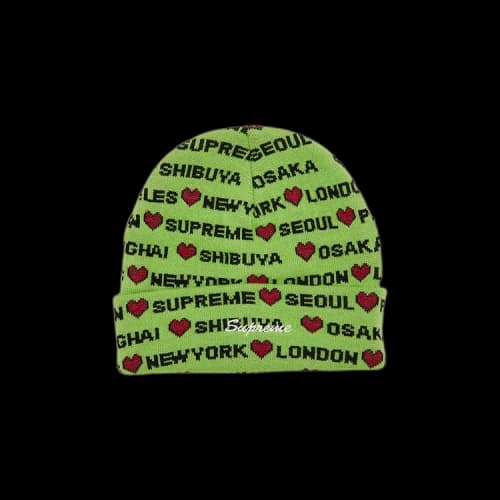 Supreme Hearts Beanie 'Lime'