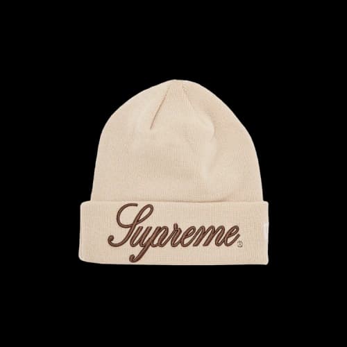Supreme New Era Script Beanie 'Stone'