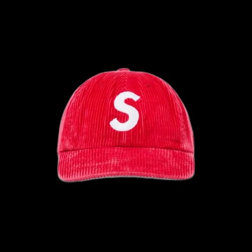 Supreme Corduroy S Logo 6-Panel 'Bright Red'