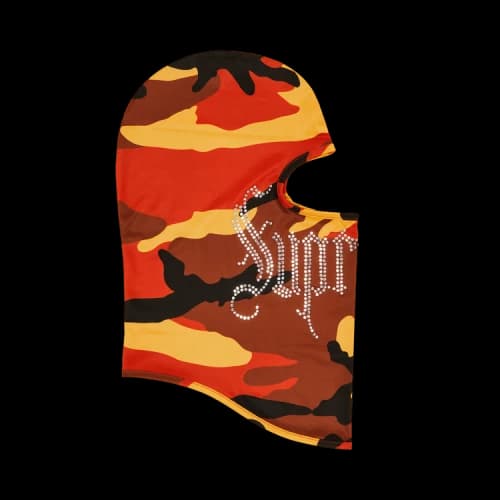 Supreme Rhinestone Balaclava 'Orange Camo'