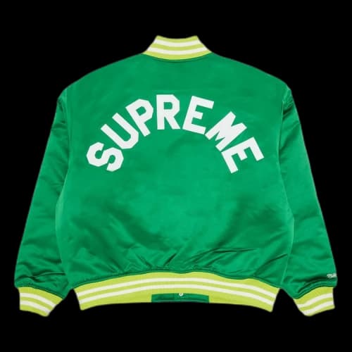 Supreme x Mitchell & Ness Satin Varsity Jacket 'Green'