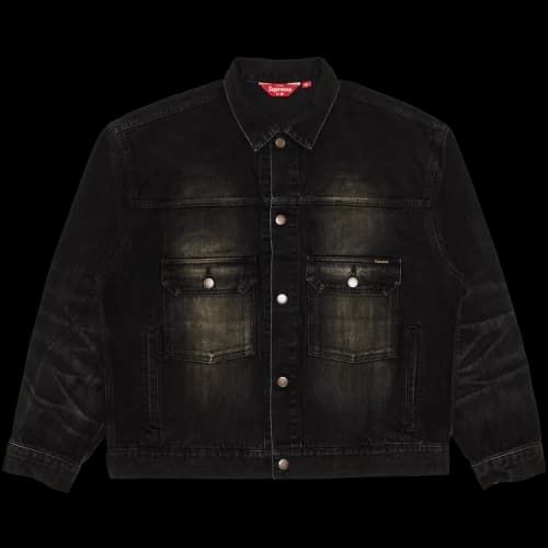 Supreme Distressed Selvedge Trucker Jacket 'Washed Black'