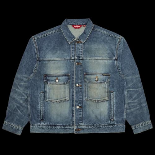 Supreme Distressed Selvedge Trucker Jacket 'Washed Indigo'