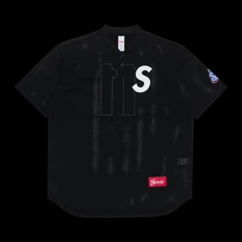 Supreme S Logo Baseball Henley 'Black'