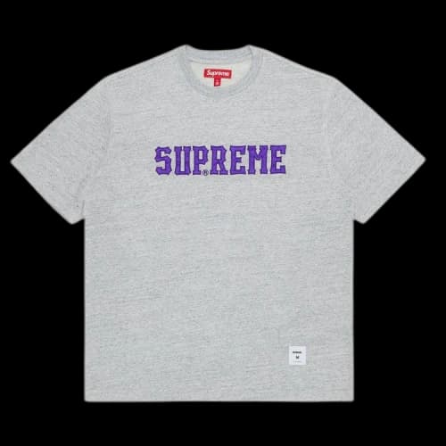 Supreme Twill Appliqué Short-Sleeve Top 'Heather Grey'