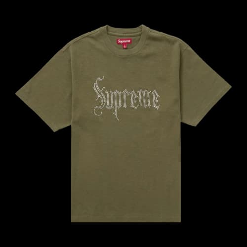 Supreme Rhinestone Short-Sleeve Top 'Olive'