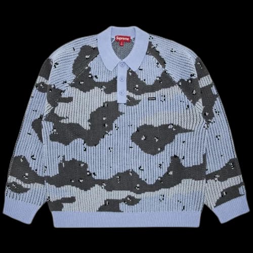 Supreme Small Box Polo Sweater 'Blue Camo'