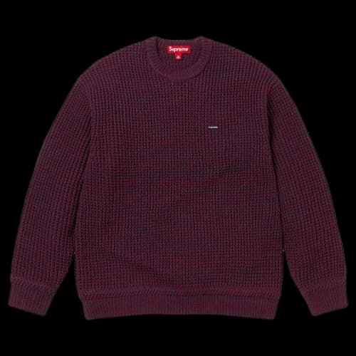 Supreme Waffle Small Box Sweater 'Burgundy Mélange'