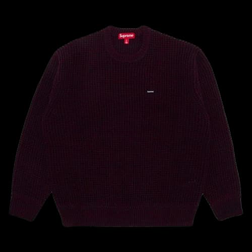 Supreme Waffle Small Box Sweater 'Burgundy M�lange'