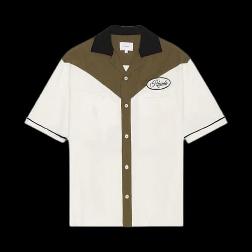 Rhude Town & Country Bowling Shirt 'Military Green/Offwhite'