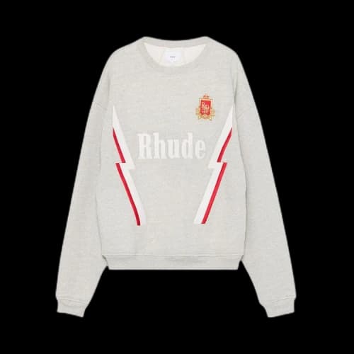Rhude Lightning Crewneck 'Heather Grey'