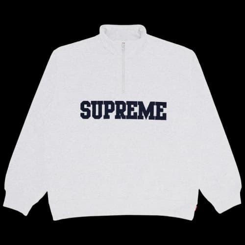 Supreme Collegiate Half Zip Pullover 'Ash Grey'