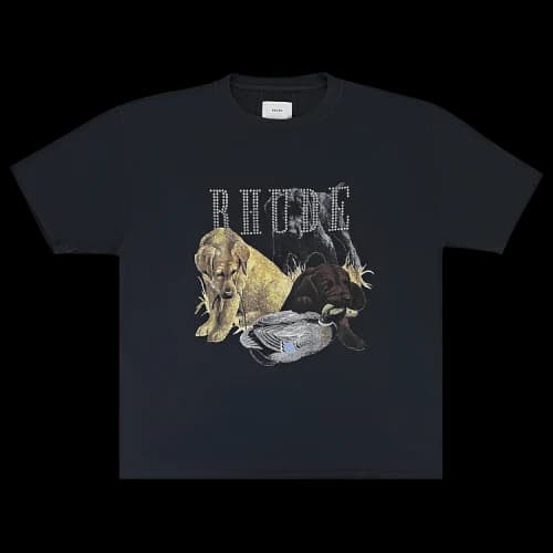Rhude Rhinestone Hunting Dog Tee 'Vintage Black'