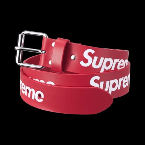 Supreme Repeat Leather Belt 'Red'