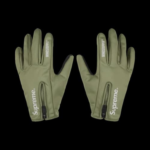 Supreme Windstopper Zip Gloves 'Olive'
