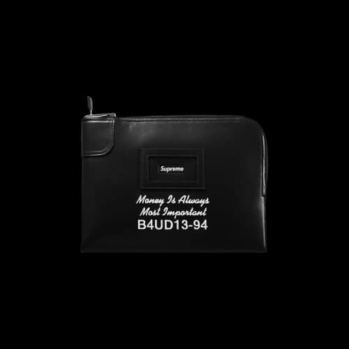Supreme Leather Money Bag 'Black'