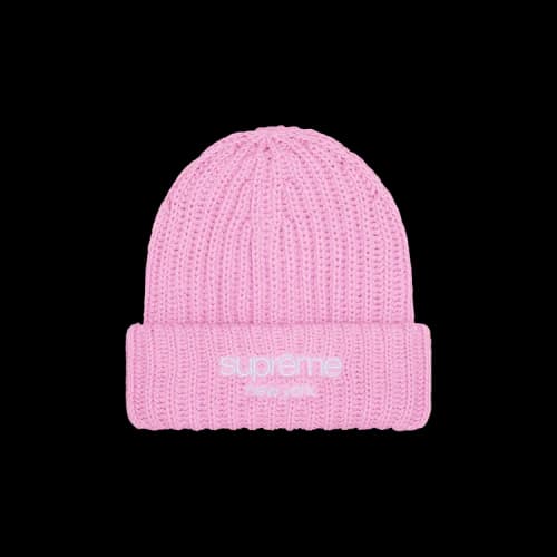 Supreme Chunky Rib Classic Logo Beanie 'Pink'